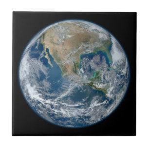 Blue Marble Planet Earth North America Mexico Tile