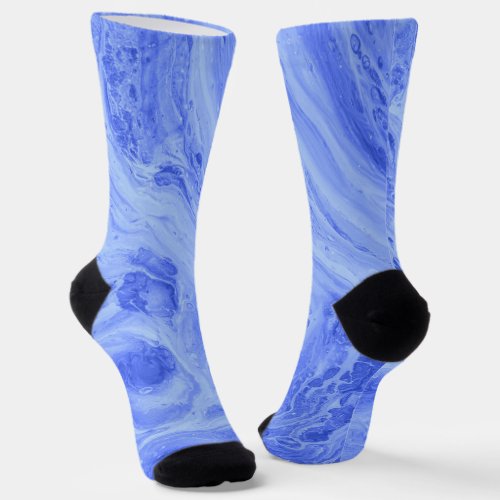 Blue Marble Slab Fun Cozy Socks