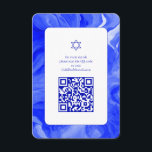 Blue Marble Star David Custom QR Bar Bat Mitzvah Enclosure Card<br><div class="desc">Perfect enclosure card to announce a bat mitzvah, bar mitzvah or other Jewish celebration! Hand made abstract art for you on the front and back side! FULLY CUSTOMIZABLE! Click on “Personalize” above to edit the text. Click "edit using design tool" to adjust the fonts, colors and placements and add your...</div>