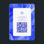 Blue Marble Star David Custom QR Bar Bat Mitzvah Enclosure Card<br><div class="desc">Perfect enclosure card to announce a bat mitzvah, bar mitzvah or other Jewish celebration! Hand made abstract art for you on the front and back side! FULLY CUSTOMIZABLE! Click on “Personalize” above to edit the text. Click "edit using design tool" to adjust the fonts, colors and placements and add your...</div>