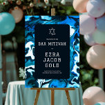 Blue Marble Star of David Custom Bar Bat Mitzvah Foam Board<br><div class="desc">Perfect sign to welcome guests to a bat mitzvah, bar mitzvah or other Jewish celebration! Hand made abstract art for you on the front! FULLY CUSTOMIZABLE! Click on “Personalize” above to edit the text. Click "edit using design tool" to adjust the fonts, colors and placements. Change the size too. Note...</div>