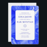 Blue Marble Star of David Custom Bar Bat Mitzvah Invitation<br><div class="desc">Perfect card to announce a bat mitzvah, bar mitzvah or other Jewish celebration! Hand made abstract art for you on the front and back side! FULLY CUSTOMIZABLE! Click on “Personalize” above to edit the text. Click "edit using design tool" to adjust the fonts, colors and placements and to delete the...</div>