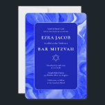 Blue Marble Star of David Custom Bar Bat Mitzvah Invitation<br><div class="desc">Perfect card to announce a bat mitzvah, bar mitzvah or other Jewish celebration! Hand made abstract art for you on the front and back side! FULLY CUSTOMIZABLE! Click on “Personalize” above to edit the text. Click "edit using design tool" to adjust the fonts, colors and placements and to delete the...</div>