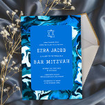 Blue Marble Star of David Custom Bar Bat Mitzvah Invitation<br><div class="desc">Perfect card to announce a bat mitzvah, bar mitzvah or other Jewish celebration! Hand made abstract art for you on the front and back side! FULLY CUSTOMIZABLE! Click on “Personalize” above to edit the text. Click "edit using design tool" to adjust the fonts, colors and placements and to delete the...</div>