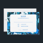 Blue Marble Star of David Custom Bar Bat Mitzvah RSVP Card<br><div class="desc">Perfect response card to include for a bat mitzvah, bar mitzvah or other Jewish celebration! Hand made abstract art for you on the front and back side! FULLY CUSTOMIZABLE! Click on “Personalize” above to edit the text. Click "edit using design tool" to adjust the fonts, colors and placements and to...</div>
