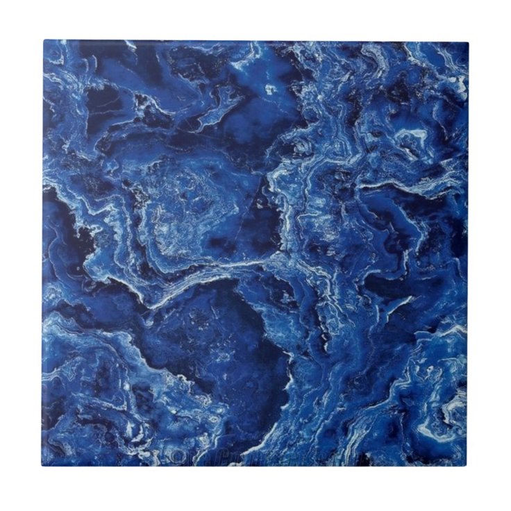 Blue Marble Stone Modern Elegant Stylish Ceramic Tile Zazzle 