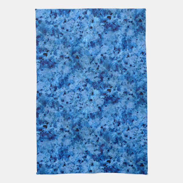 Blue Marble Stone Patterned Decorative Kitchen Towel (Vertical)