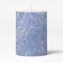 Blue Marble Style Pillar Candle 3X4