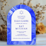 Blue Marble Swirls Star David Bar Bat Mitzvah Arch Invitation<br><div class="desc">Perfect card to announce a bat mitzvah, bar mitzvah or other Jewish celebration! Hand made watercolor swirl art for you on the front and back side! FULLY CUSTOMIZABLE! Click on “Personalize” above to edit the text. Click "edit using design tool" to adjust the fonts, colors and placements and to delete...</div>
