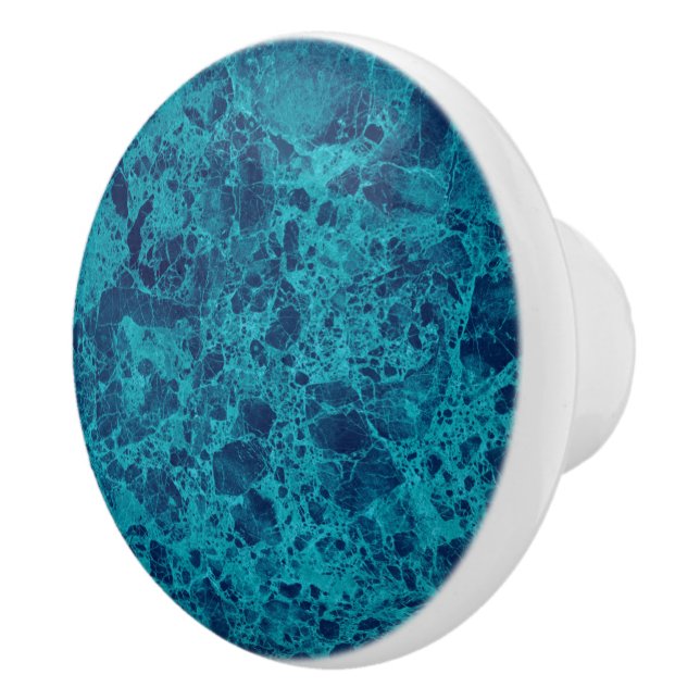 Blue Marble Terrazzo Structure Ceramic Knob (Right)