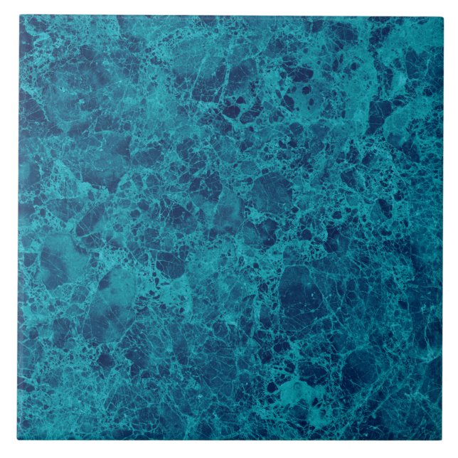 Blue Marble Terrazzo Structure  Ceramic Tile (Front)