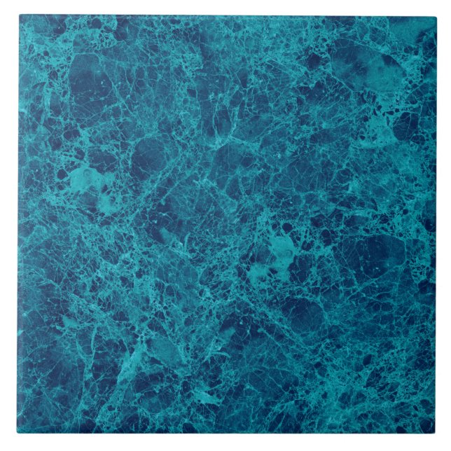 Blue Marble Terrazzo Structure Ceramic Tile (Front)