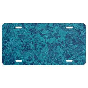 Blue Marble Terrazzo Structure License Plate