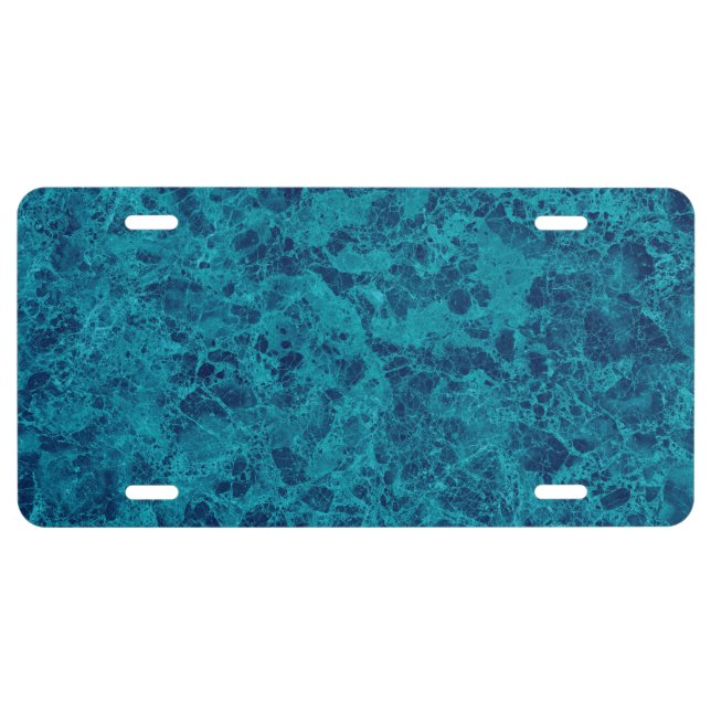Blue Marble Terrazzo Structure License Plate (Front)