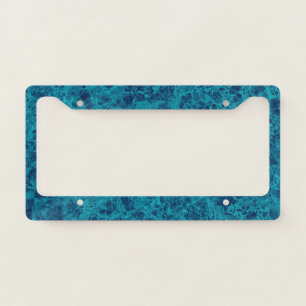 Blue Marble Terrazzo Structure License Plate Frame