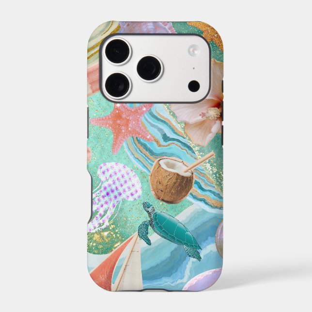 Blue marble texture art  iphone case (Back)