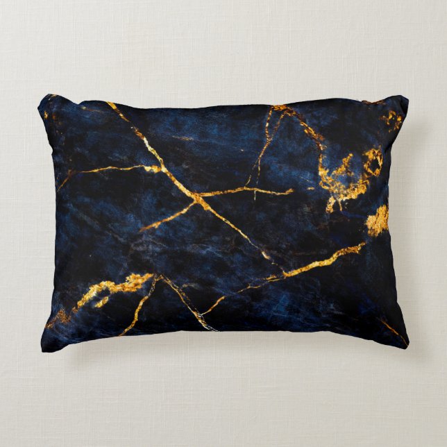 Blue marble texture background, Italian marble sla Accent Pillow (Front)