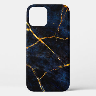 Blue marble texture background, Italian marble sla iPhone 12 Case