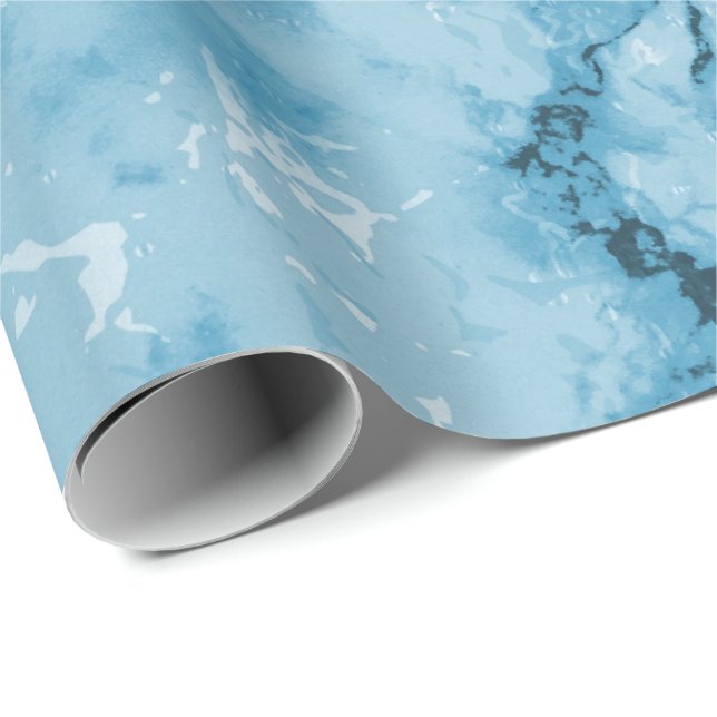 Blue Marble Texture Look Wrapping Paper (Roll Corner)