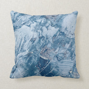 Blue Marble Texture Throw Pillow
