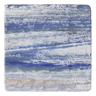 Blue marble trivet