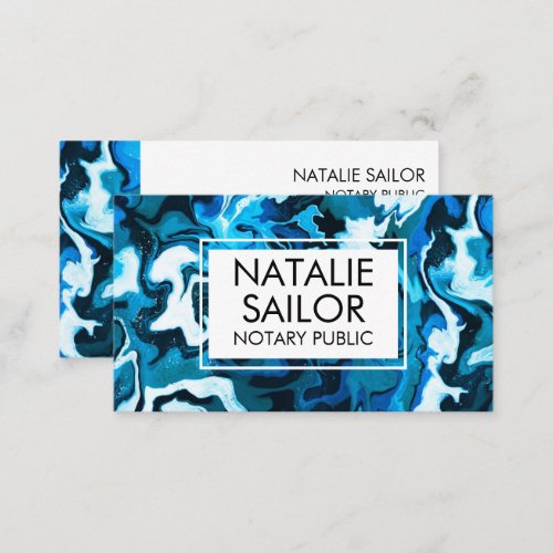 Blue Marble Unique Minimal Modern Notary Public Bu Business Card