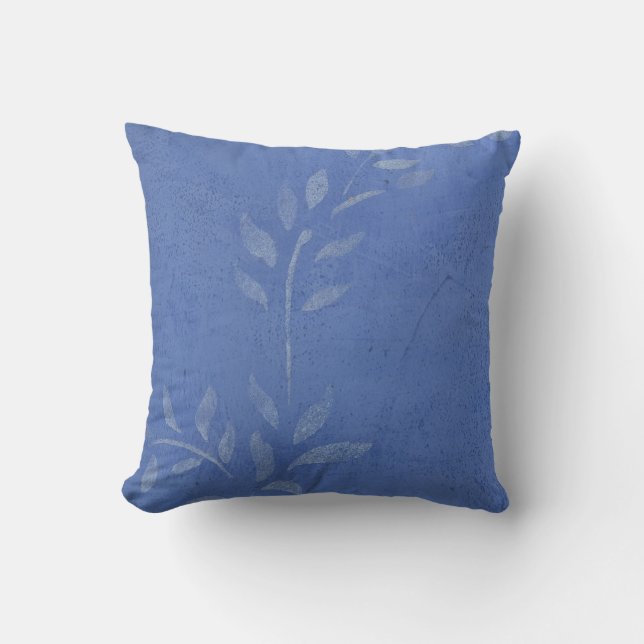 Blue Marble Vine Throw Pillow (Front)