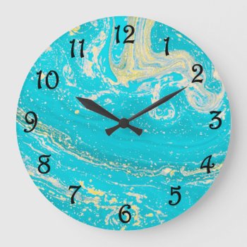 Blue Marble Wall Clock by KRStuff at Zazzle