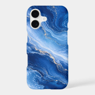 Blue Marble Waves Luxury Abstract iPhone 17 Case