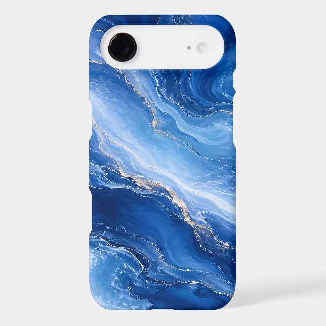 Blue Marble Waves Luxury Abstract Case-Mate iPhone Case (Back)