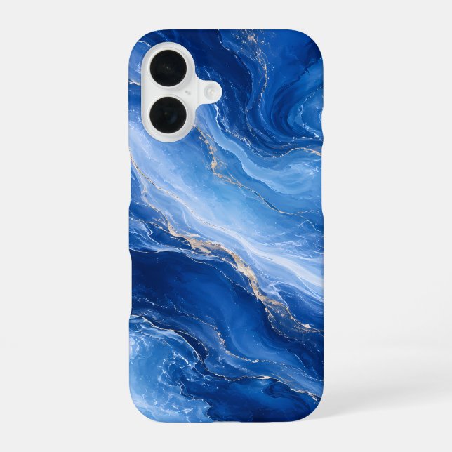 Blue Marble Waves Luxury Abstract Iphone Case (Back)
