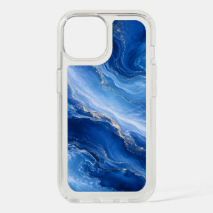 Blue Marble Waves Luxury Abstract iPhone 15 Case