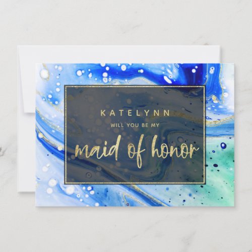 Blue Marble Will You Be My Maid of Honor Card