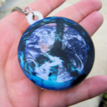 Blue Marble World Peace Statuette<br><div class="desc">Digital creation of a blue-green peace symbol superimposed on planet Earth.
The sample photo was taken after I ordered this product on the keychain option. There are other styles available.</div>