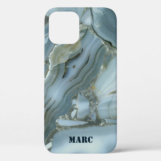 Blue Marbled Case-Mate iPhone Case (Back)