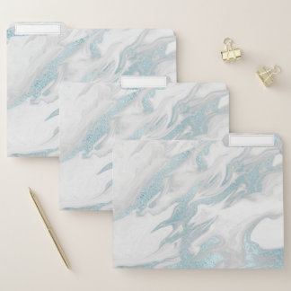 Blue Marbled File Folder Set