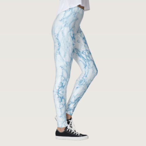 Blue Marbled Leggings