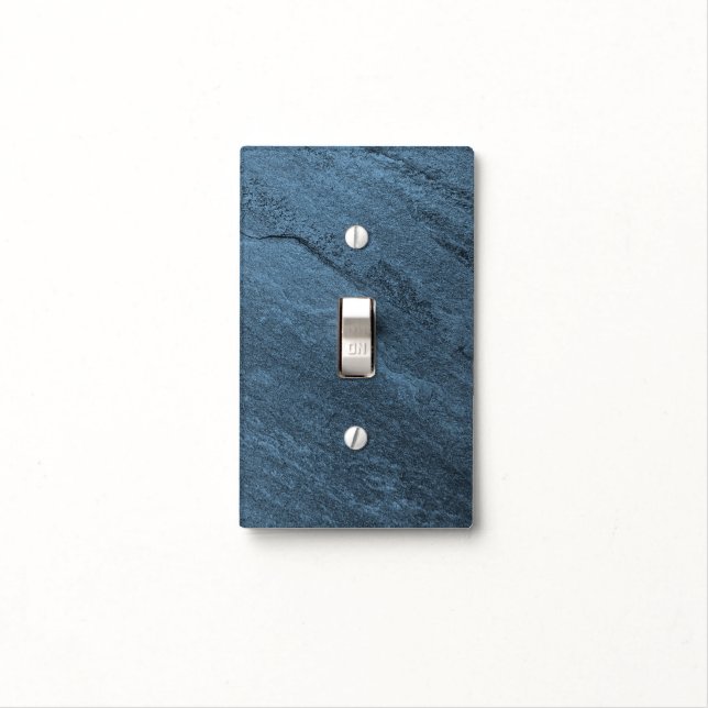 Blue Marbled Light Switch Cover (In Situ)