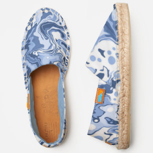 Blue Marbled Liquid Art Espadrilles