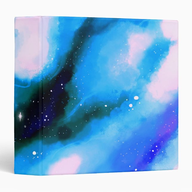 Blue Marbled Outer Space Abstract Background Binder (Front/Spine)