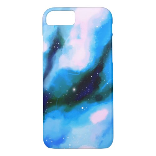 Blue Marbled Outer Space Abstract Background iPhone 87 Case