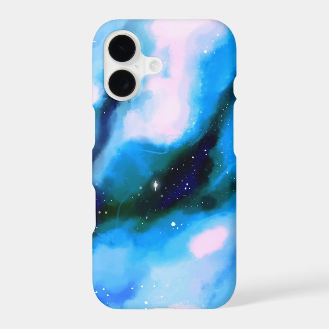 Blue Marbled Outer Space Abstract Background Iphone Case (Back)