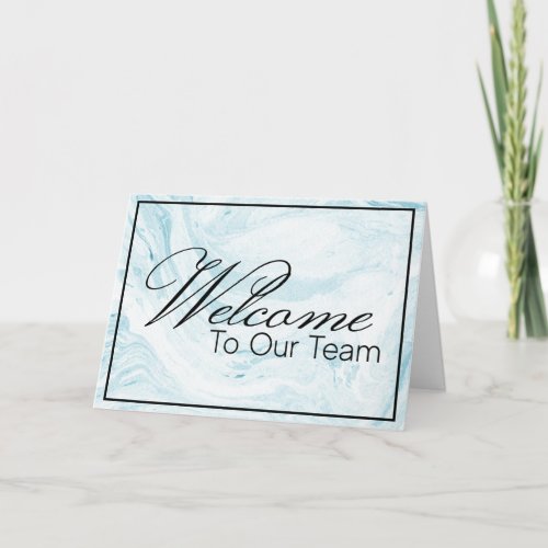 Blue Marbled Welcome to the Team New Employee Card