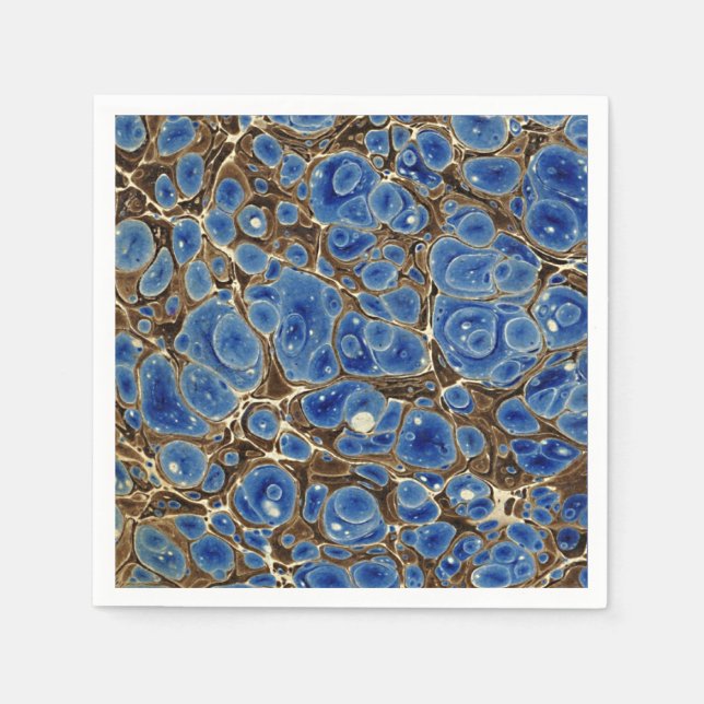 Blue Marbleized Napkins (Front)