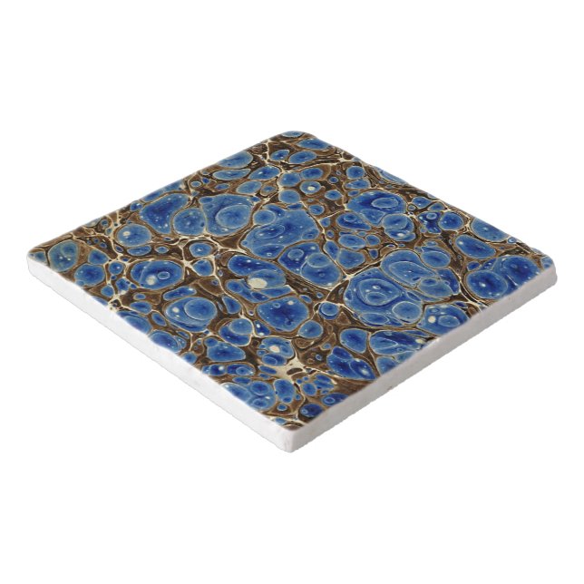 Blue Marbleized Trivet (Corner)