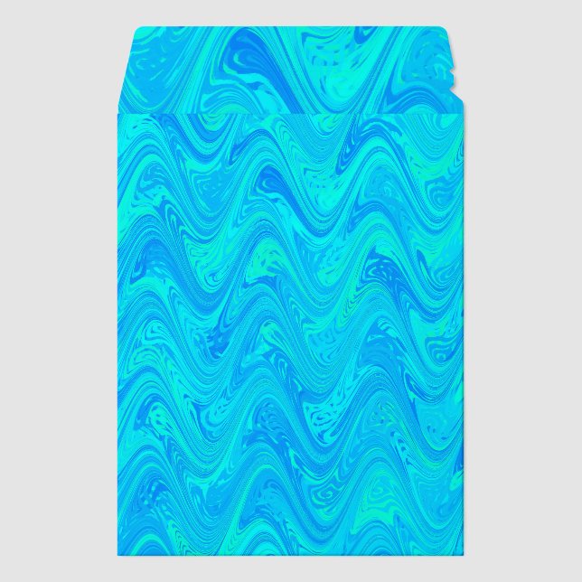 Blue Marbling Pattern Envelope Mailers (Front)