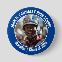 Blue Marching Band Photo High School Spirit Button
