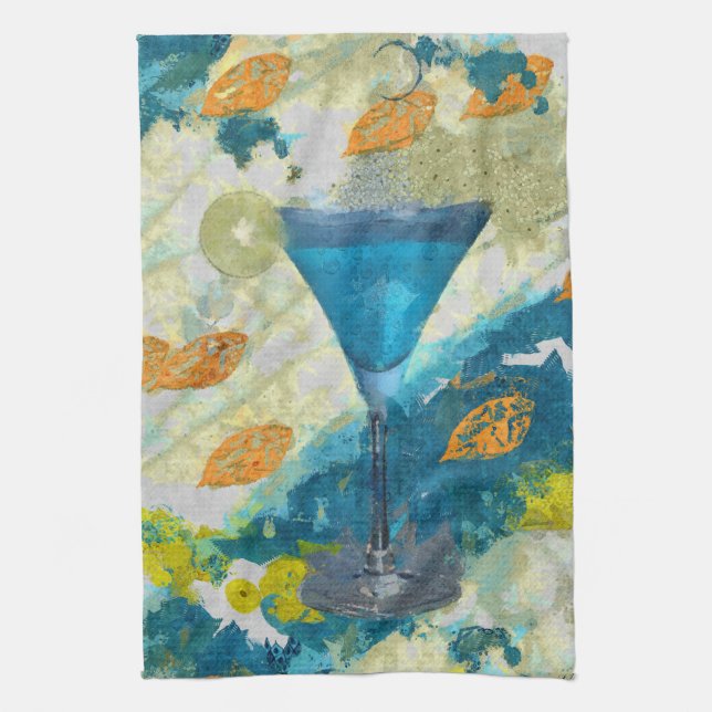 Blue Margarita Bar Towel (Vertical)
