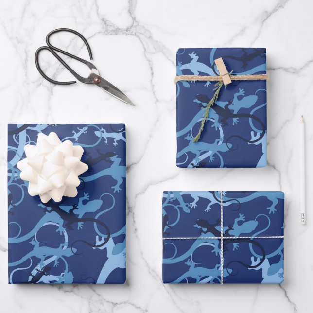 Blue Margouillates Wrapping Paper Sheets (Front)