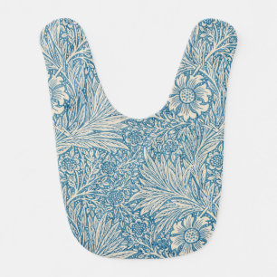 Blue Marigolds (by William Morris) Baby Bib